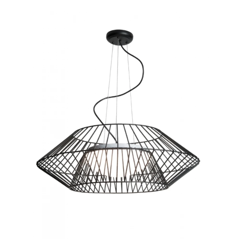 Κρεμαστό Φωτιστικό Πολύφωτο Μεταλλικό Με Οπάλ Γυαλί ø65cm 3xE27 max 40W - Zambelis Lights