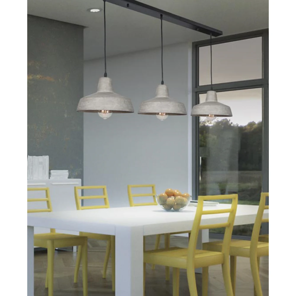 Vintage Κρεμαστό Φωτιστικό Τρίφωτο Από Μπετό 3xE27 40W - Zambelis Lights