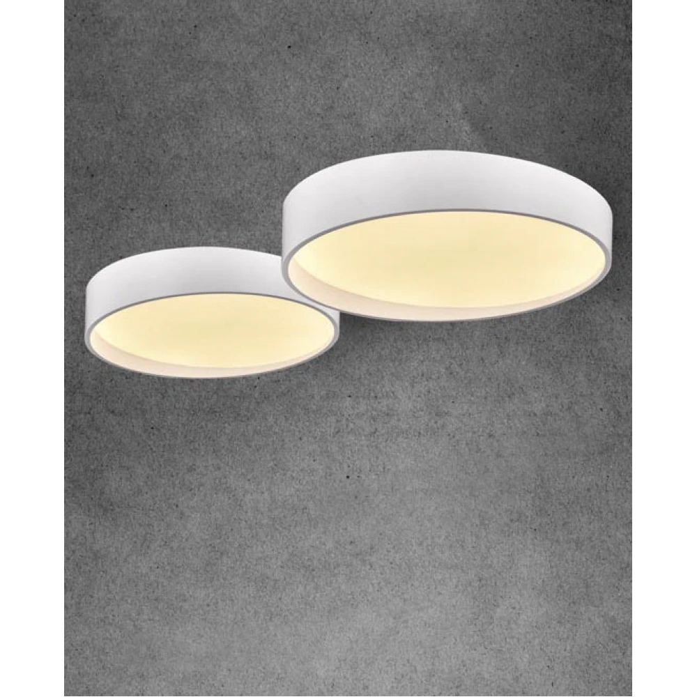 LED Πλαφονιέρα Μεταλλική Σε Λευκό Ματ Χρώμα 64W Φ60cm - Zambelis Lights