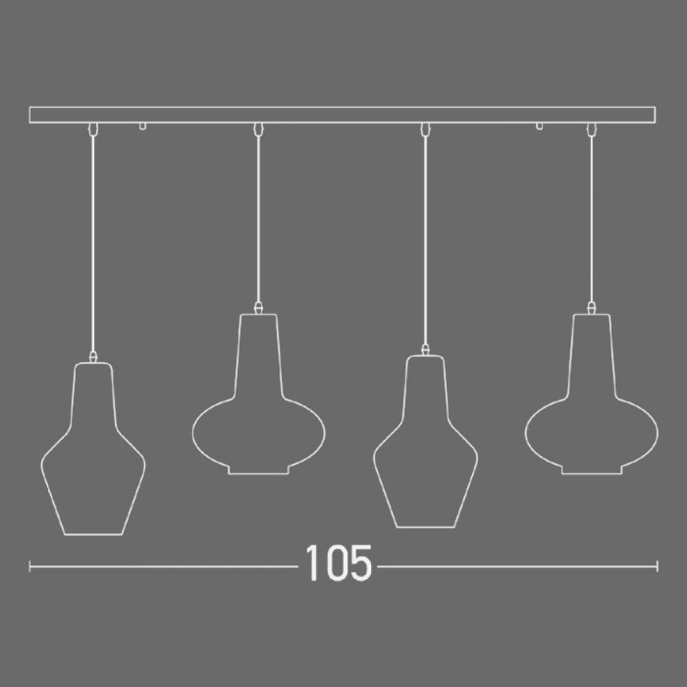 Κρεμαστό Φωτιστικό Πολύφωτο Ράγα Σε Χρώμε Γυαλί 4xE27 - ZAMBELIS LIGHTS
