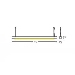 LED Κρεμαστό Φωτιστικό Ράγα Σε Μαύρη Σκουριά 45W - ZAMBELIS LIGHTS