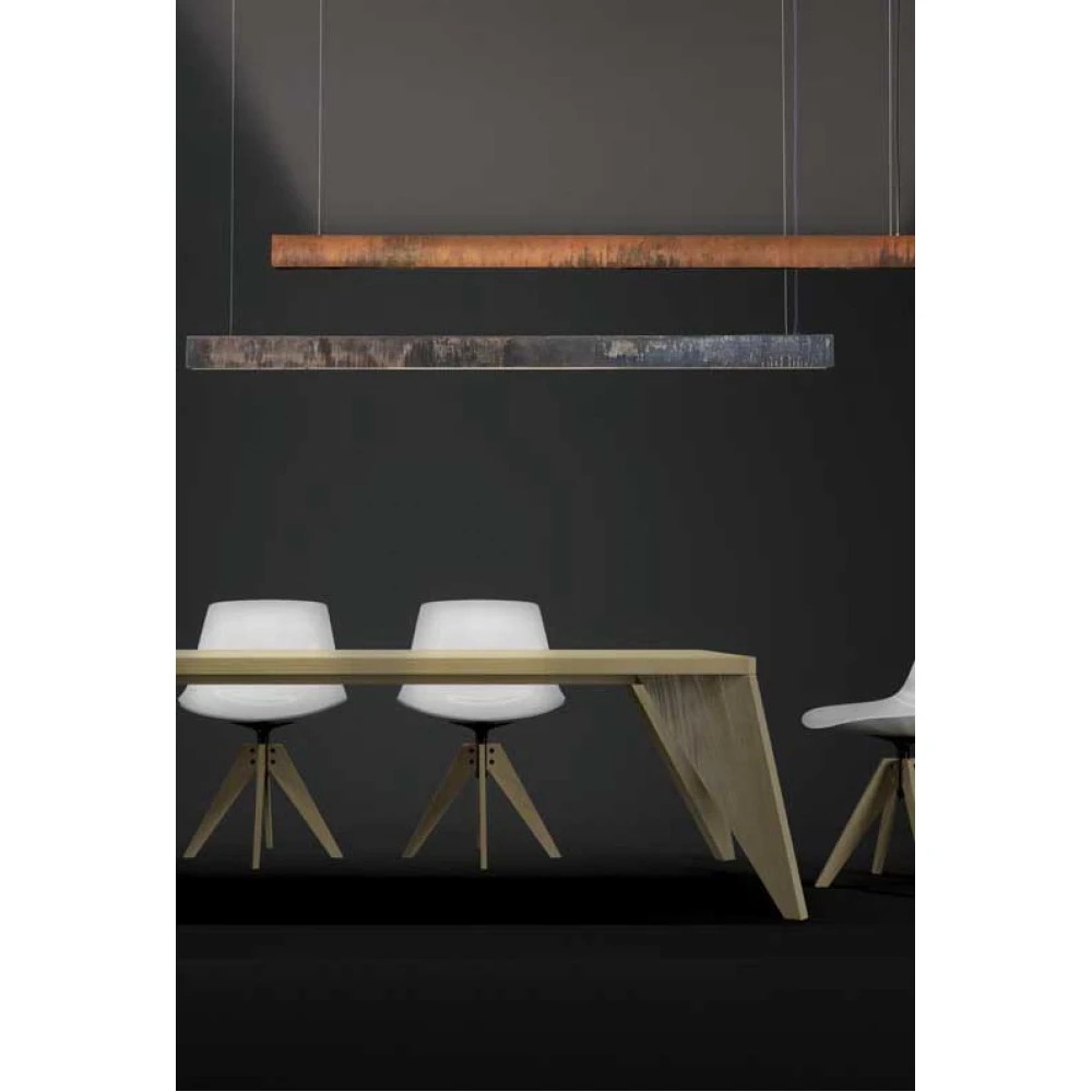 LED Κρεμαστό Φωτιστικό Ράγα Σε Μαύρη Σκουριά 18W+36W - ZAMBELIS LIGHTS