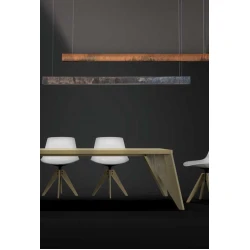 LED Κρεμαστό Φωτιστικό Ράγα Σε Κόκκινη Οξείδωση 18W+36W - ZAMBELIS LIGHTS