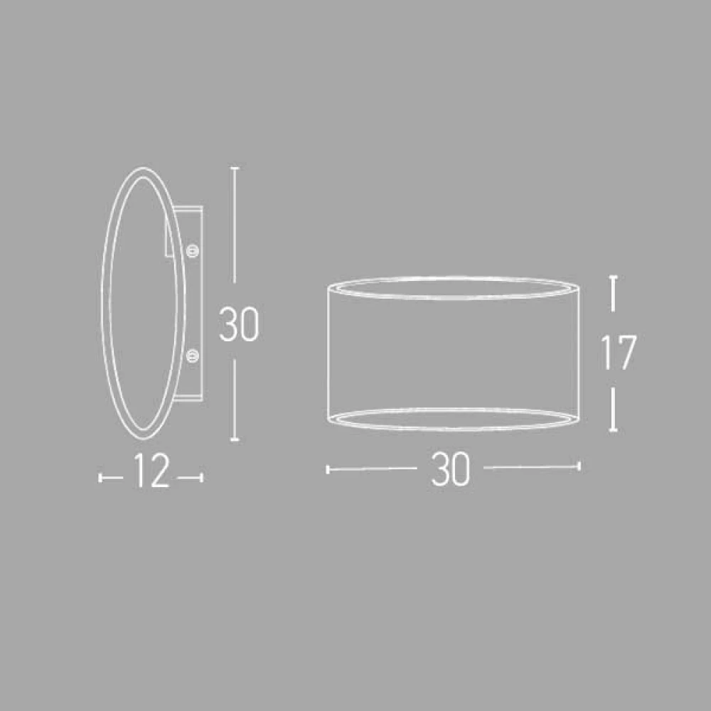 Απλίκα Από Τσιμέντο Οβάλ Up-Down 1xE27 - ZAMBELIS LIGHTS