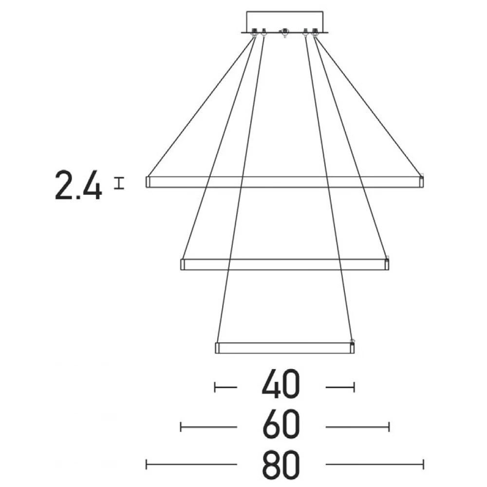 LED Κρεμαστό Φωτιστικό Με Τρεις Κύκλους Αλουμινίου Λευκό 135W - Zambelis Lights