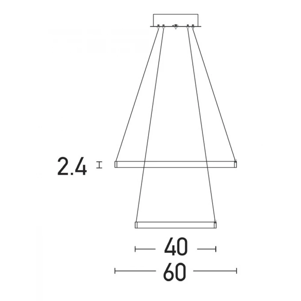 LED Κρεμαστό Φωτιστικό Με Δύο Κύκλους Αλουμινίου Λευκό 75W - Zambelis Lights