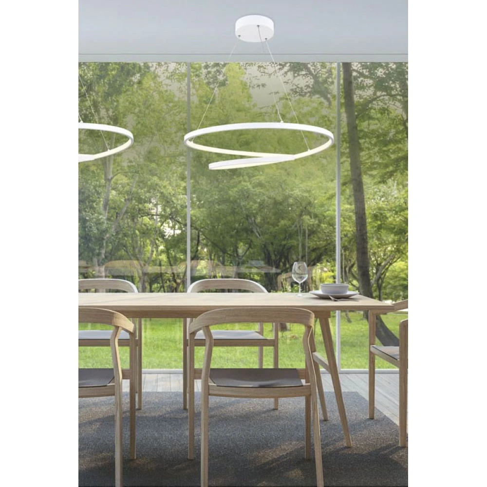 LED Κρεμαστό Φωτιστικό Αλουμινίου Λευκό 55W 4950lm - Zambelis Lights