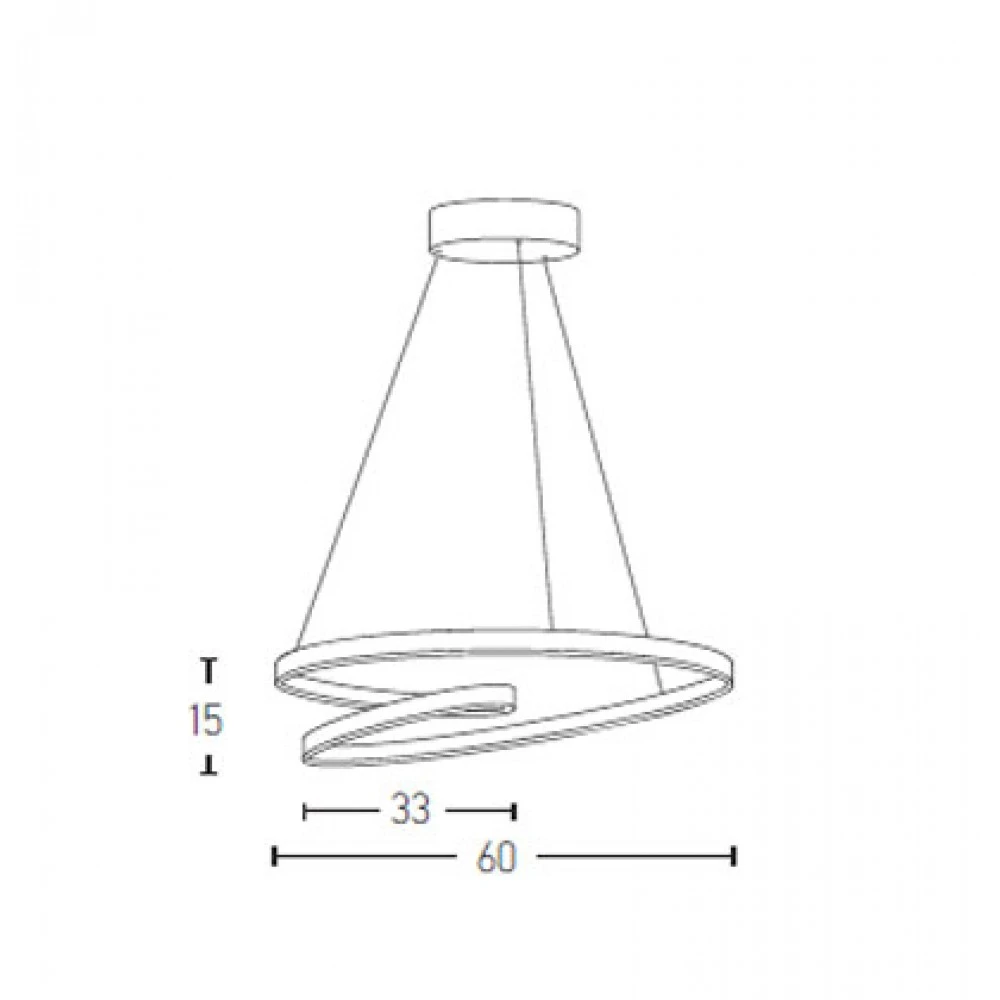 LED Κρεμαστό Φωτιστικό Αλουμινίου Λευκό 55W 4950lm - Zambelis Lights
