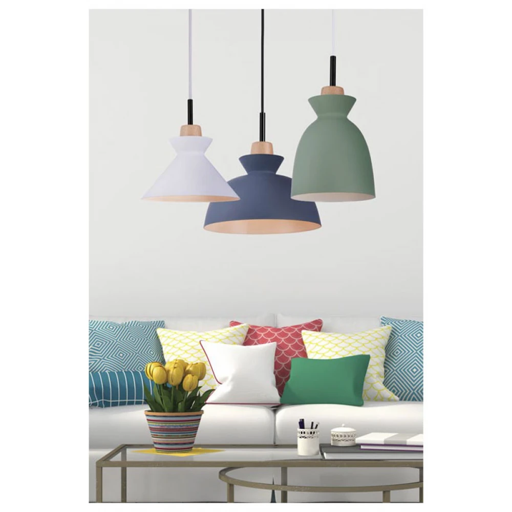 Κρεμαστό Μονόφωτο Φωτιστικό Σε Πράσινο Χρώμα Ø20cm 1xE27 40W - Zambelis Lights