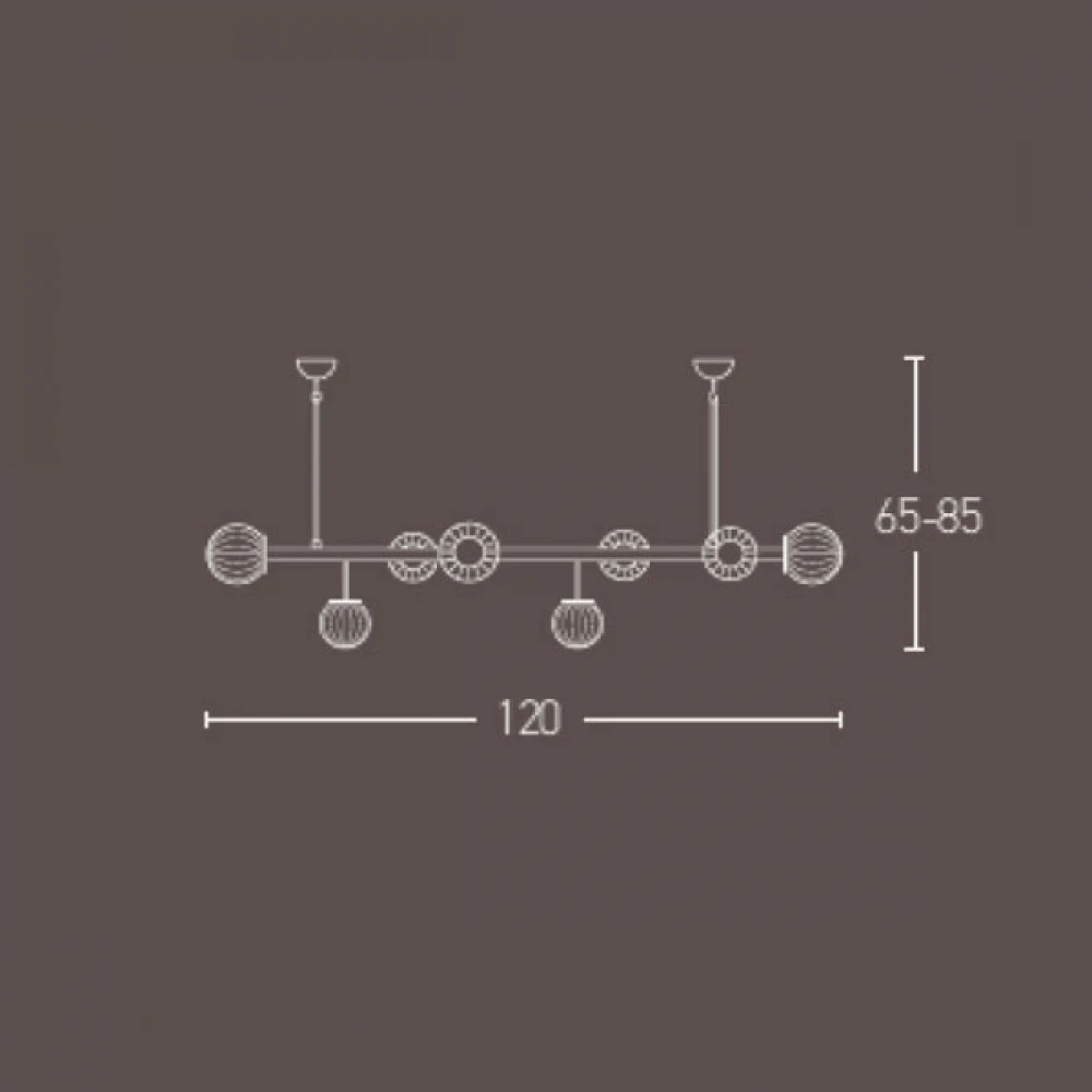 Vintage Κρεμαστό Φωτιστικό Πολύφωτο Μεταλλικό με Γυαλί σε Απόχρωση Σκουριάς Χαλκού 8xG9 - ZAMBELIS LIGHTS