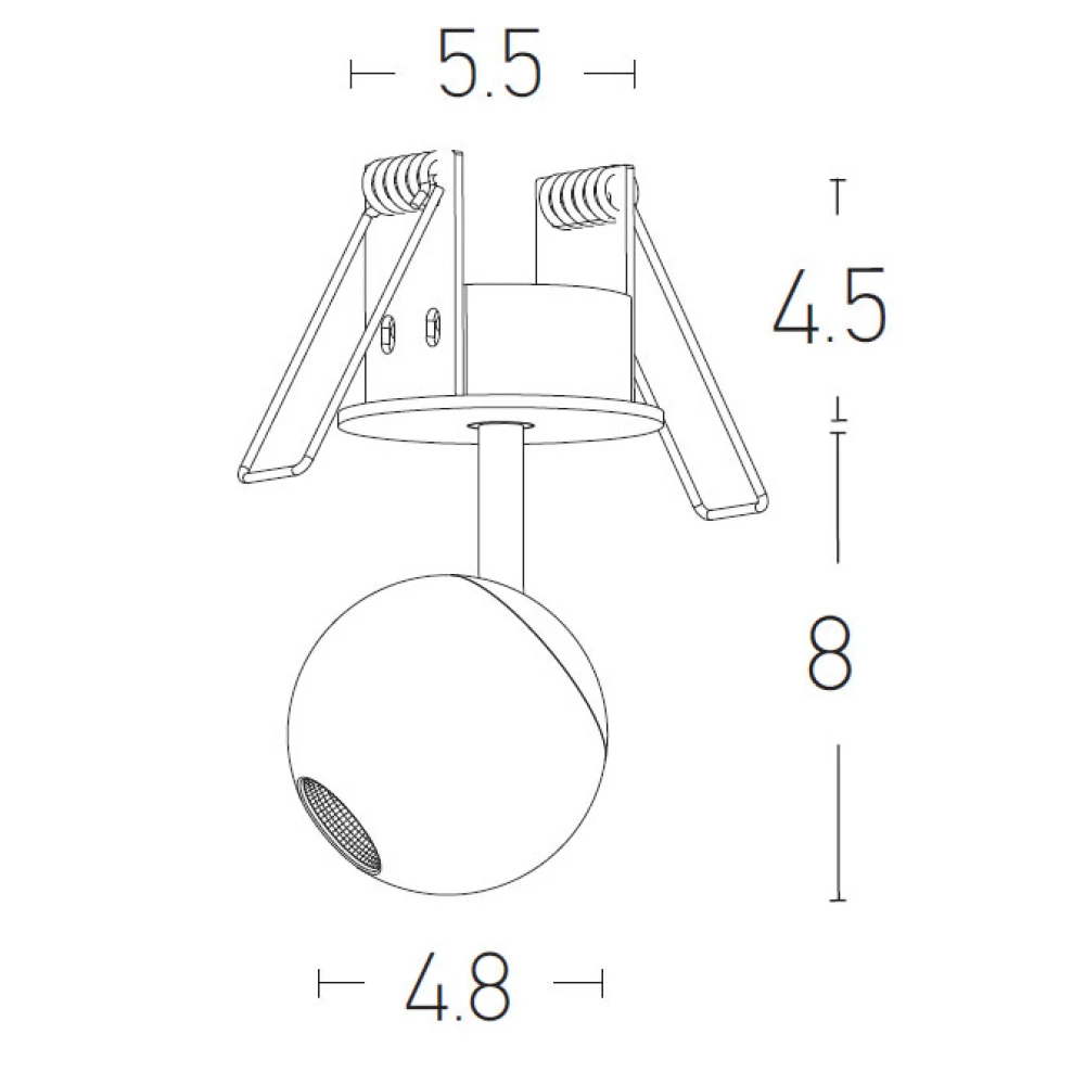 Χωνευτό LED Σποτ Με Κινούμενη Κεφαλή Μαύρο 4.5W 495lm - Zambelis Lights