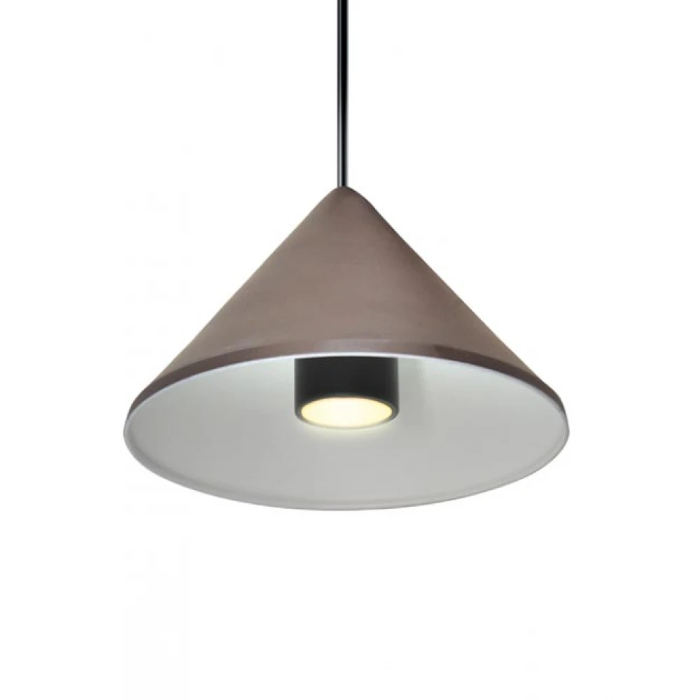 LED Κρεμαστό Φωτιστικό Μονόφωτο Σε Καφέ Ματ-Λευκό Χρώμα 6W - Zambelis Lights