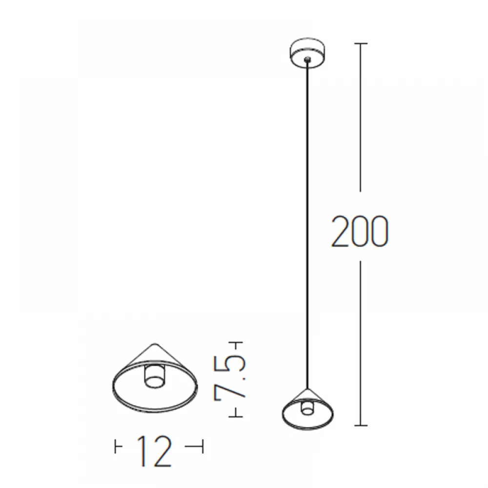 LED Κρεμαστό Φωτιστικό Μονόφωτο Σε Καφέ Ματ-Λευκό Χρώμα 6W - Zambelis Lights
