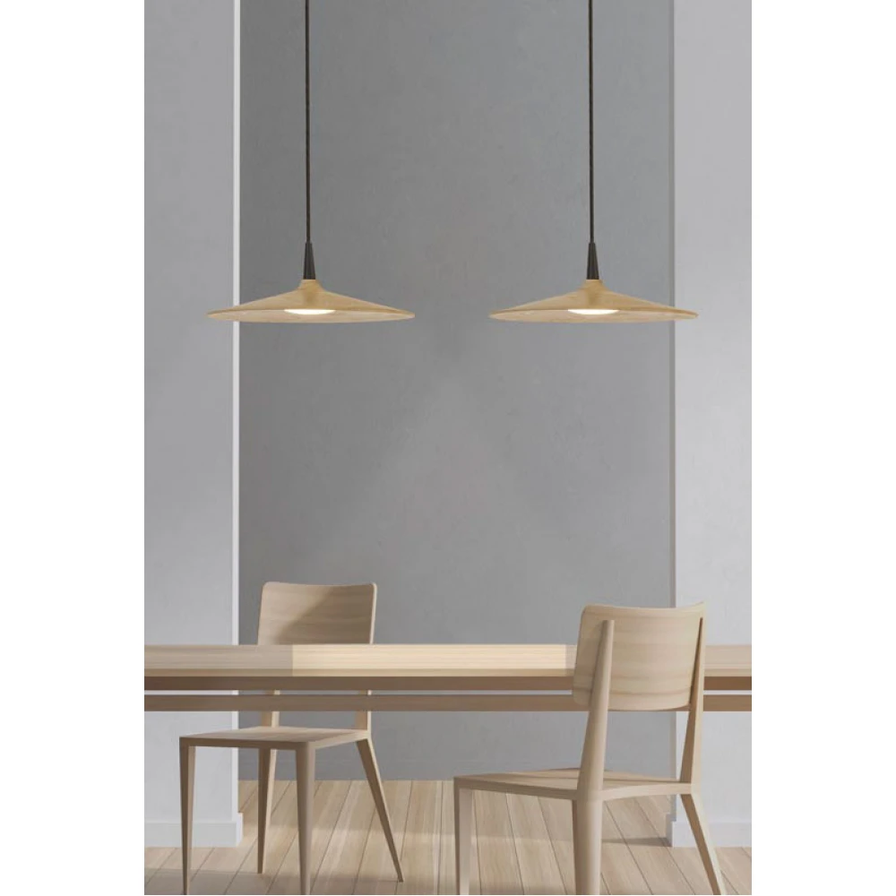 LED Κρεμαστό Φωτιστικό Από Φυσικό Ξύλο 8W - Zambelis Lights