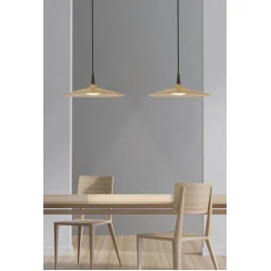LED Κρεμαστό Φωτιστικό Από Φυσικό Ξύλο 8W - Zambelis Lights