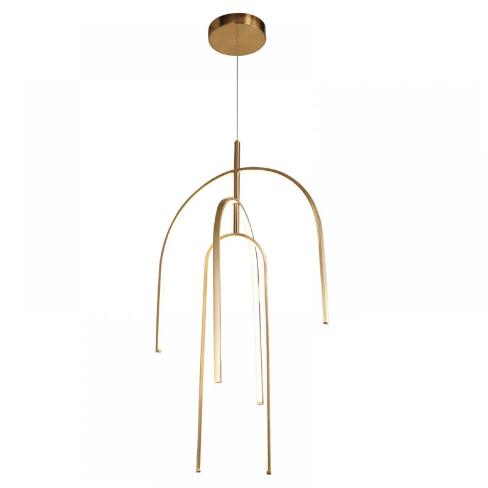 LED Κρεμαστό Φωτιστικό Μεταλλικό Σε Χρυσό Χρώμα 80W DIMMABLE - Zambelis Lights