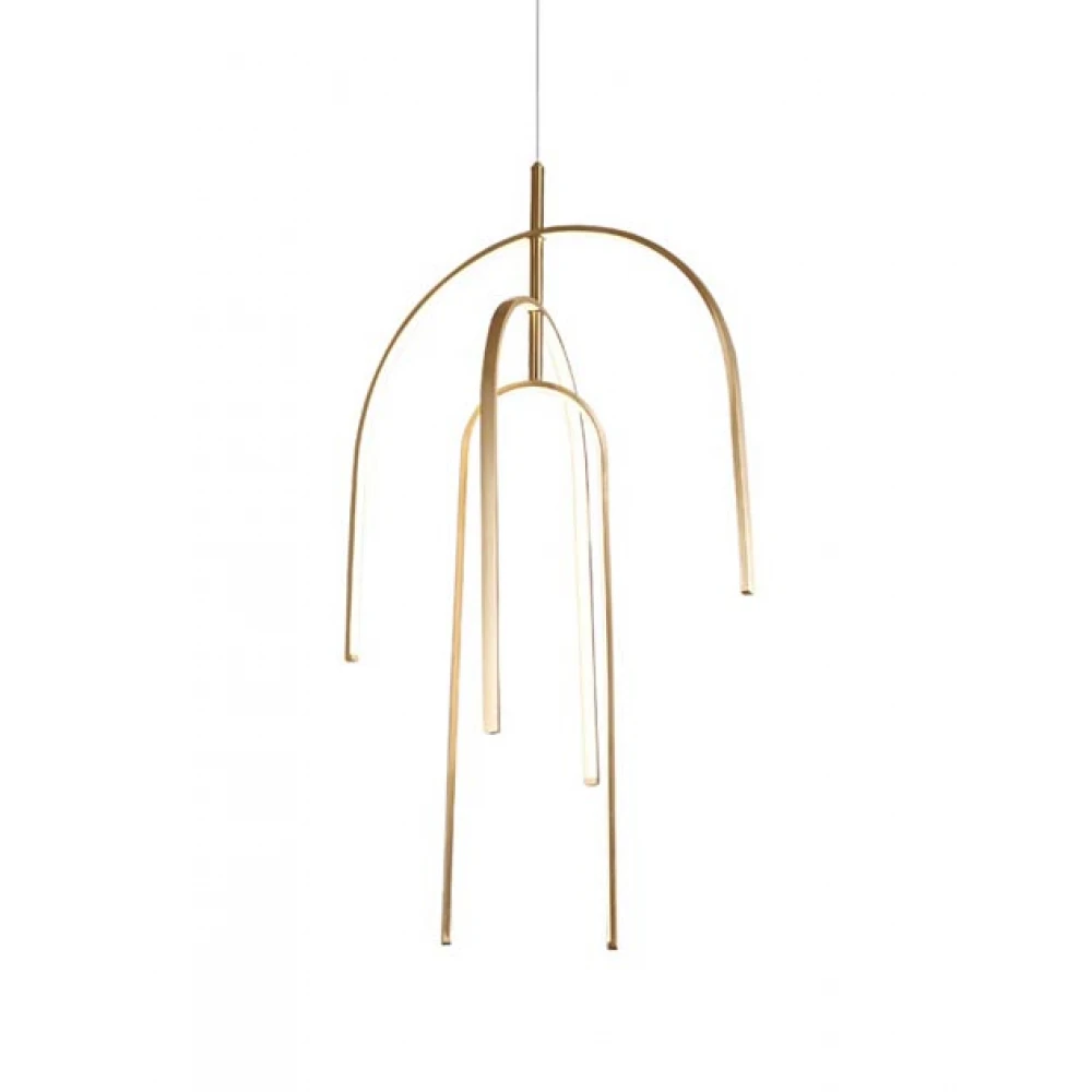 LED Κρεμαστό Φωτιστικό Μεταλλικό Σε Χρυσό Χρώμα 80W DIMMABLE - Zambelis Lights