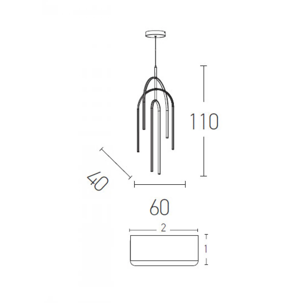 LED Κρεμαστό Φωτιστικό Μεταλλικό Σε Χρυσό Χρώμα 80W DIMMABLE - Zambelis Lights