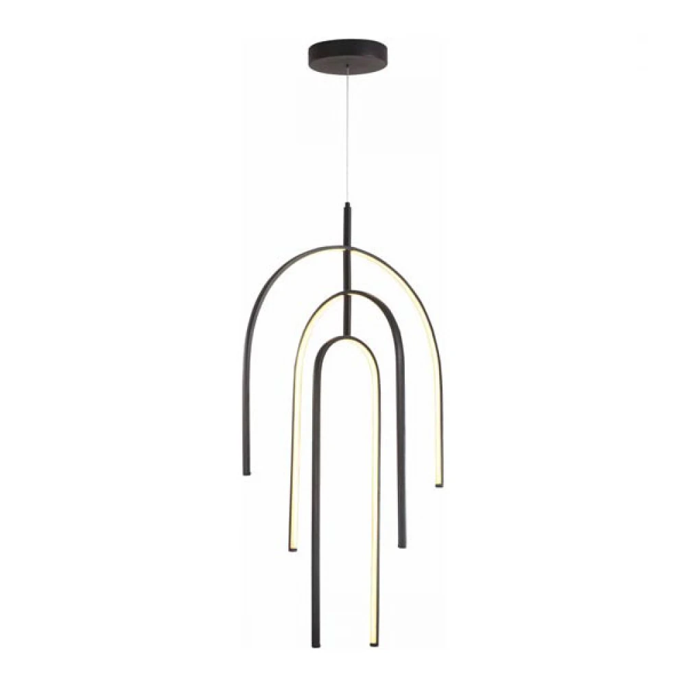 LED Κρεμαστό Φωτιστικό Μεταλλικό Σε Μαύρο Χρώμα 80W DIMMABLE - Zambelis Lights