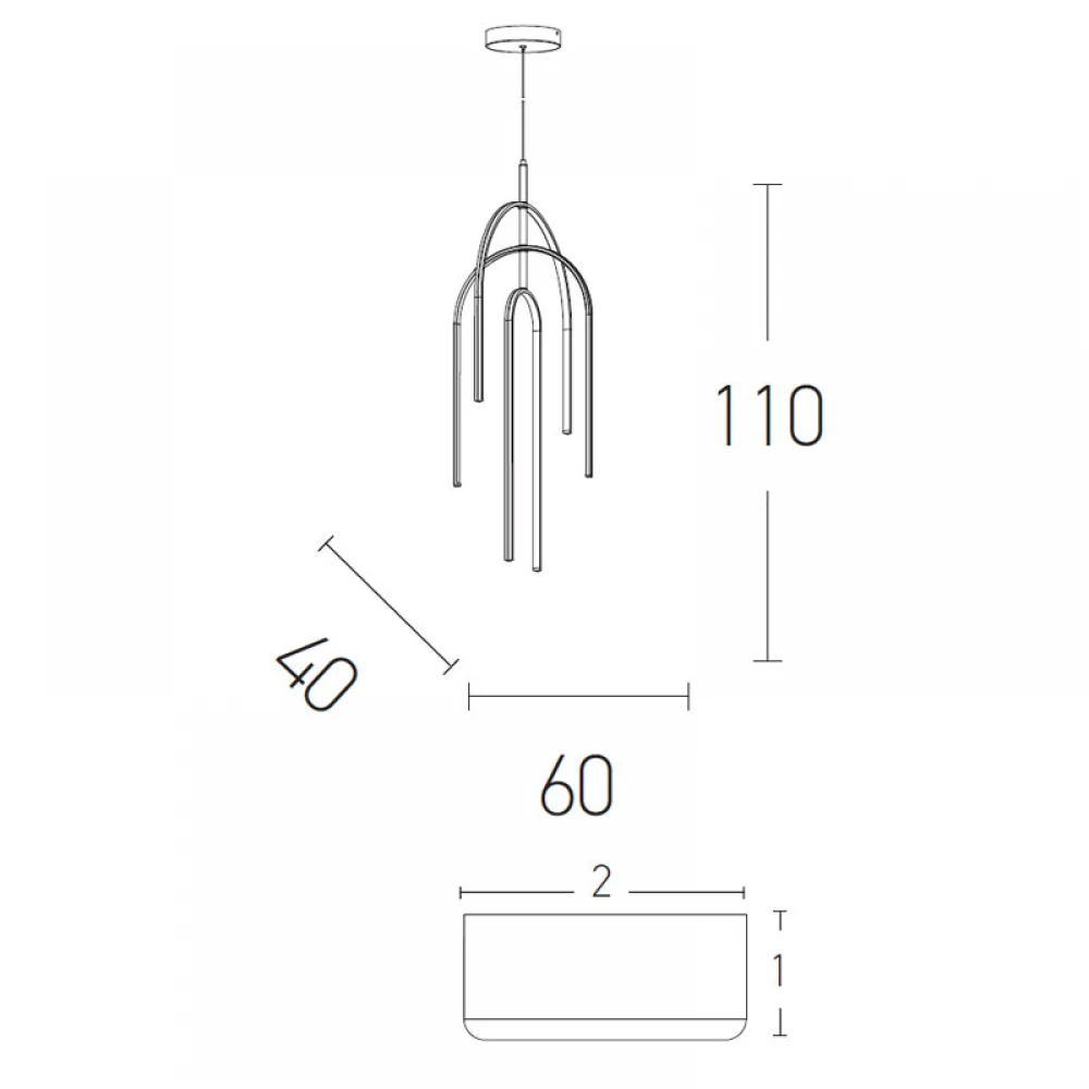 LED Κρεμαστό Φωτιστικό Μεταλλικό Σε Μαύρο Χρώμα 80W DIMMABLE - Zambelis Lights