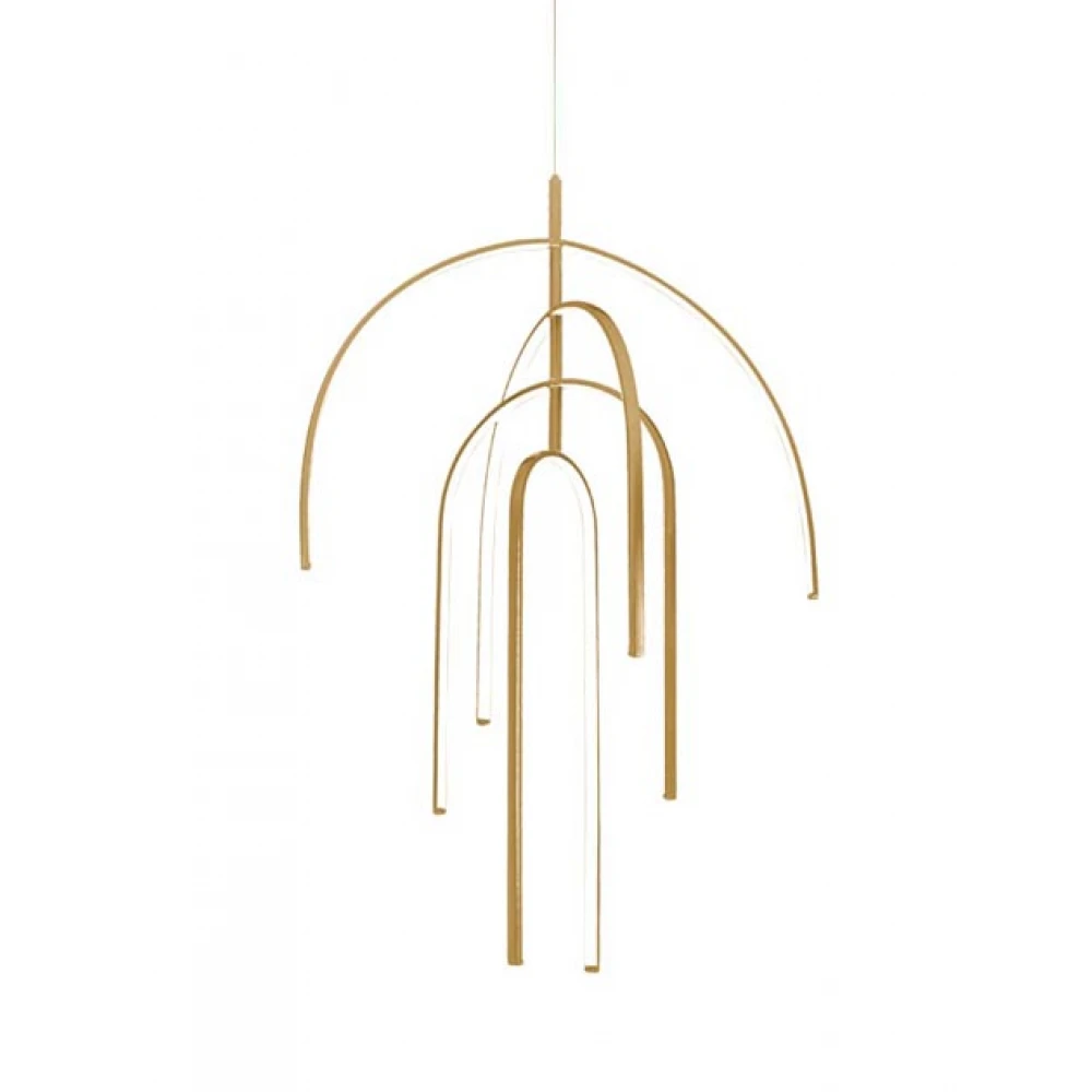 LED Κρεμαστό Φωτιστικό Μεταλλικό Σε Χρυσό Χρώμα 96W DIMMABLE - Zambelis Lights