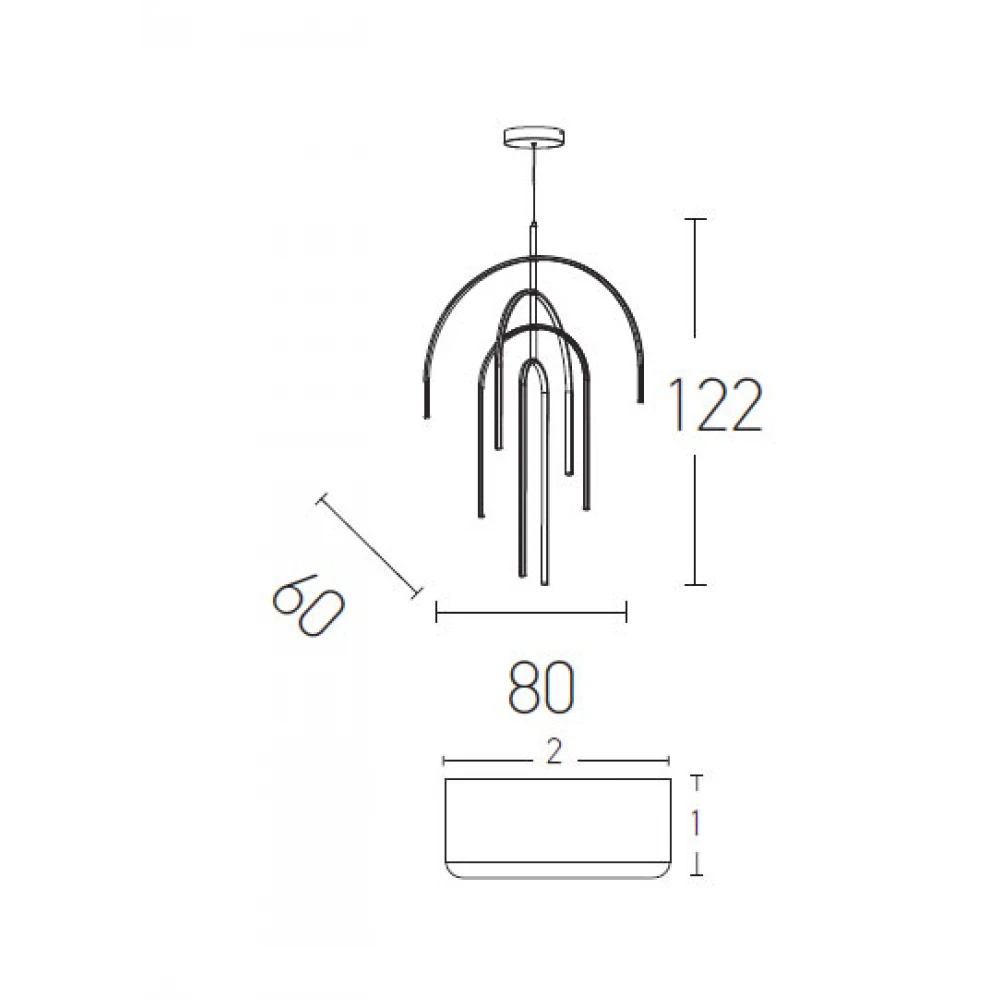 LED Κρεμαστό Φωτιστικό Μεταλλικό Σε Χρυσό Χρώμα 96W DIMMABLE - Zambelis Lights