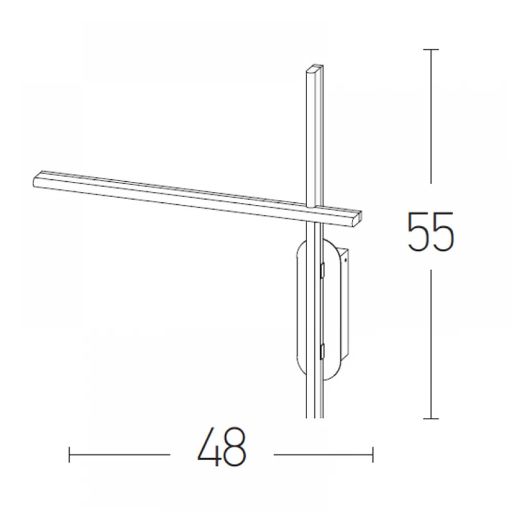 LED Επιτοίχιο Φωτιστικό Μίνιμαλ Αλουμινίου Σε Μαύρο Ματ 20W DIMMABLE - Zambelis Lights