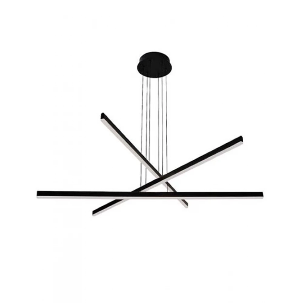 LED Κρεμαστό Φωτιστικό Μίνιμαλ Αλουμινίου Σε Μαύρο Ματ 48W DIMMABLE - Zambelis Lights