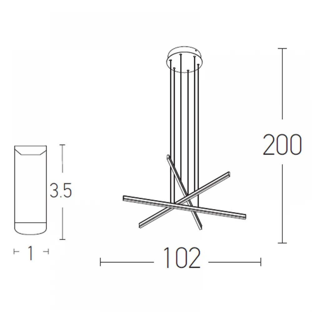 LED Κρεμαστό Φωτιστικό Μίνιμαλ Αλουμινίου Σε Μαύρο Ματ 48W DIMMABLE - Zambelis Lights