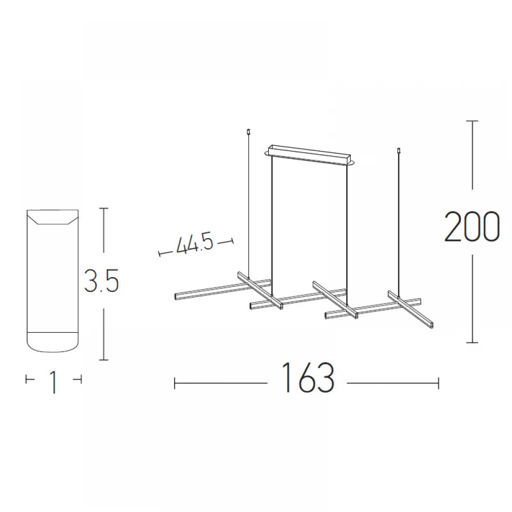 LED Κρεμαστό Φωτιστικό Μίνιμαλ Αλουμινίου Σε Μαύρο Ματ 85W DIMMABLE - Zambelis Lights