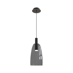 LED Κρεμαστό Φωτιστικό Μαύρο Με Φιμέ Γυαλί 5W - Zambelis Lights