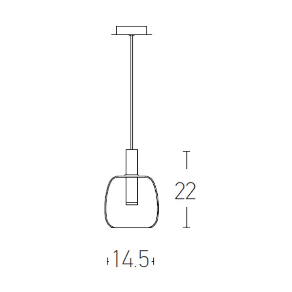 LED Κρεμαστό Φωτιστικό Μαύρο Με Φιμέ Γυαλί 5W Φ14.5cm - Zambelis Lights