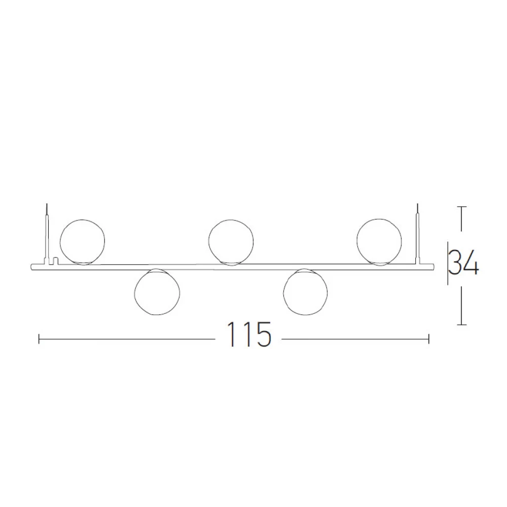 Κρεμαστό Μεταλλικό Φωτιστικό Σε Χρυσό Ματ  Με Οπάλ Γυαλί 5xE14 max 15W led - Zambelis Lights