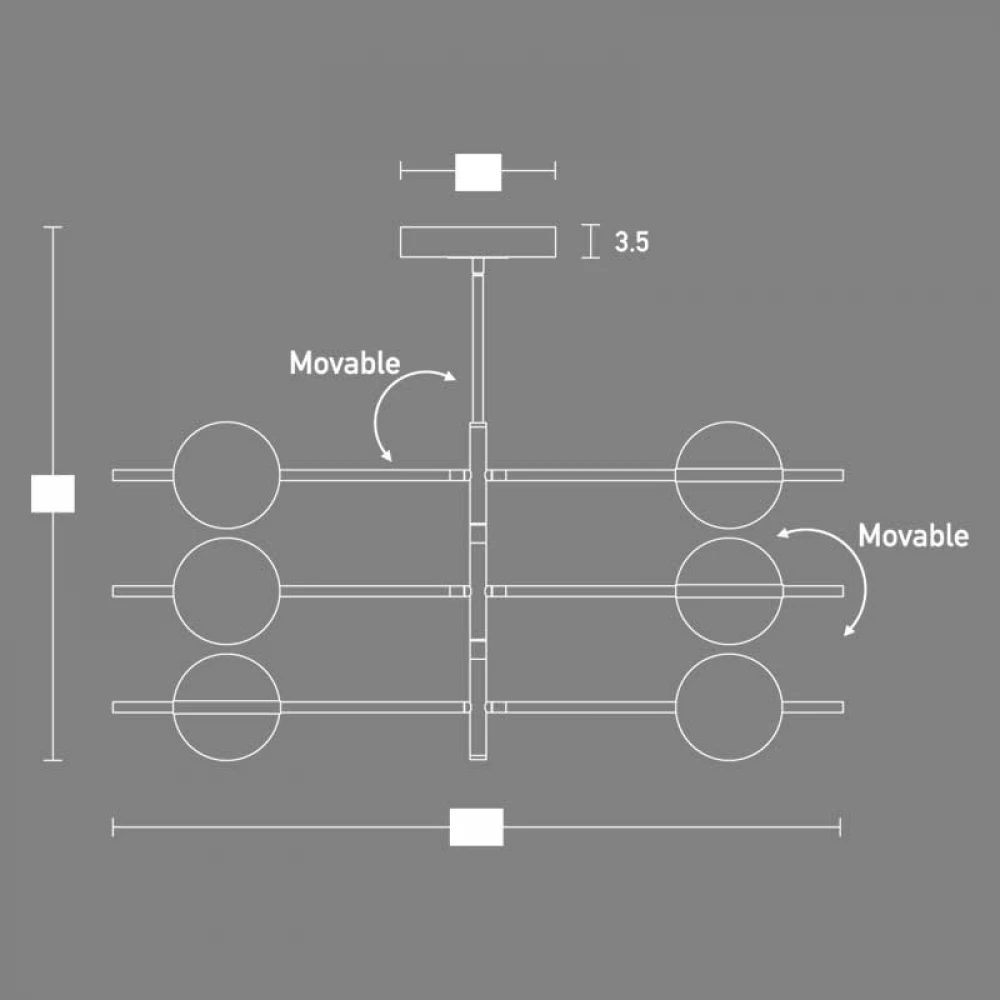 LED Κρεμαστό Φωτιστικό Με Κινούμενες Οπάλ Μπάλες Μαύρο - Χρυσό 45W - ZAMBELIS LIGHTS