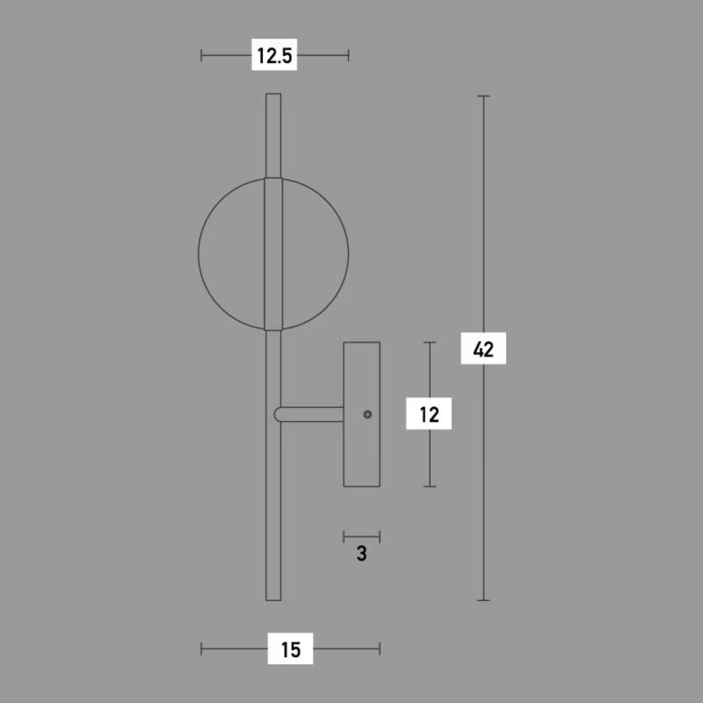 LED Φωτιστικό Τοίχου Με Οπάλ Γυαλί , Μαύρο - Χρυσό 8W - ZAMBELIS LIGHTS
