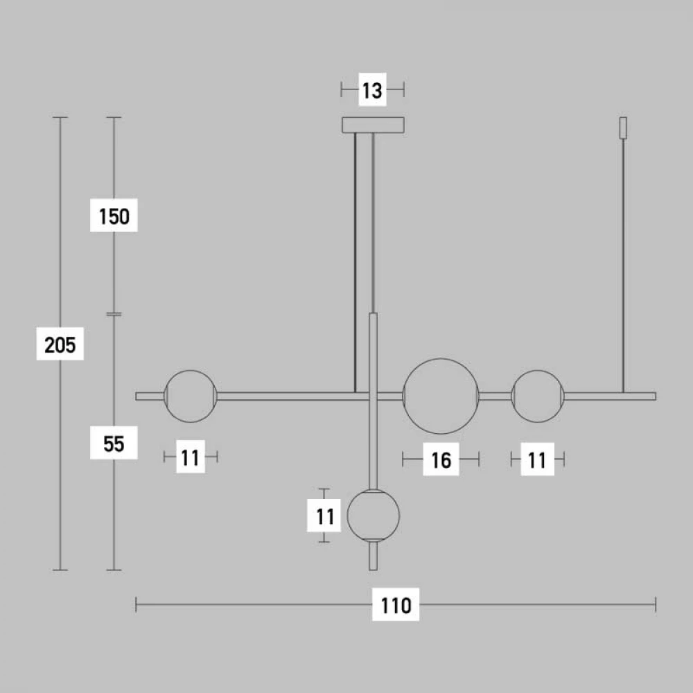 LED Κρεμαστό Φωτιστικό Πολύφωτο Με Οπάλ Γυαλιά, Μαύρο 18W Step Dimmable - ZAMBELIS LIGHTS