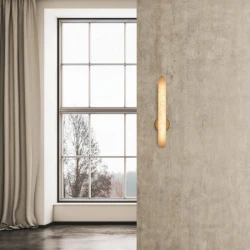 LED Απλίκα Σε Ορειχάλκινο Μέταλλο με Φυσικό Αλάβαστρο 15W 1300lm 3000K CRI90 Dimmable Triac - Zambelis Lights