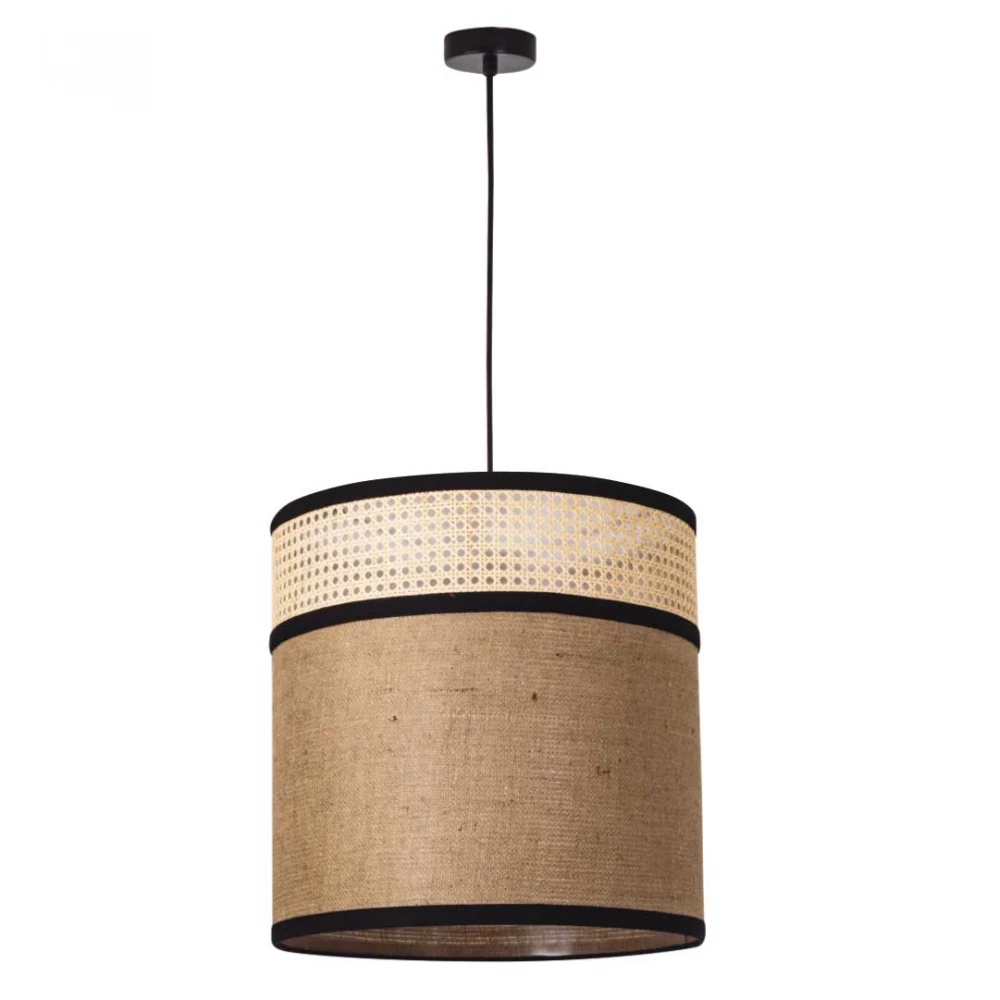 Κρεμαστό Φωτιστικό Μονόφωτο Ψάθινο - Λινάτσα D40cm 1xE27 - ZAMBELIS LIGHTS