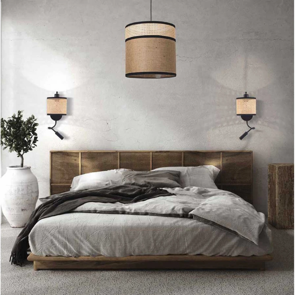 Απλίκα Τοίχου σε Μαύρο Χρώμα Και Θάμνο 1xE27 Και LED Ανάγνωσης 3W - ZAMBELIS LIGHTS