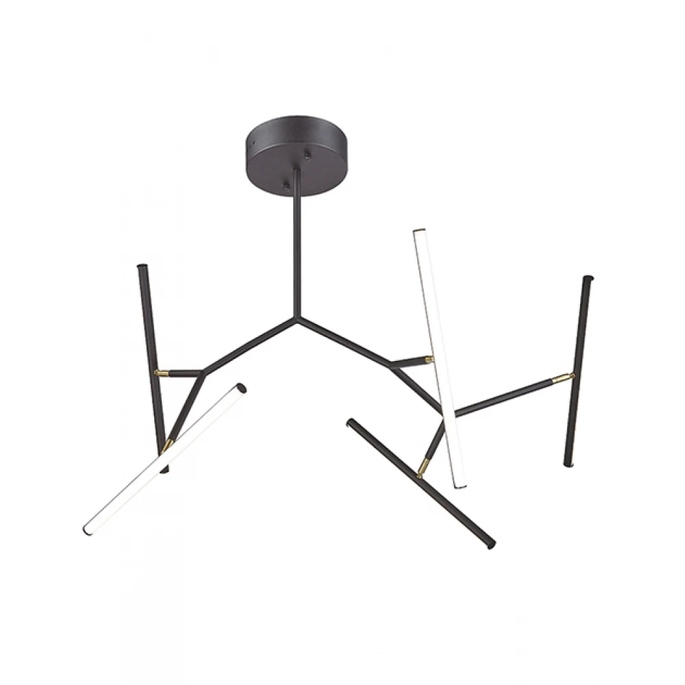 LED Φωτιστικό Οροφής Πολύφωτο Με Φωτεινούς Ράβδους Σε Μαύρο Χρώμα 49W DIMMABLE - ZAMBELIS LIGHTS