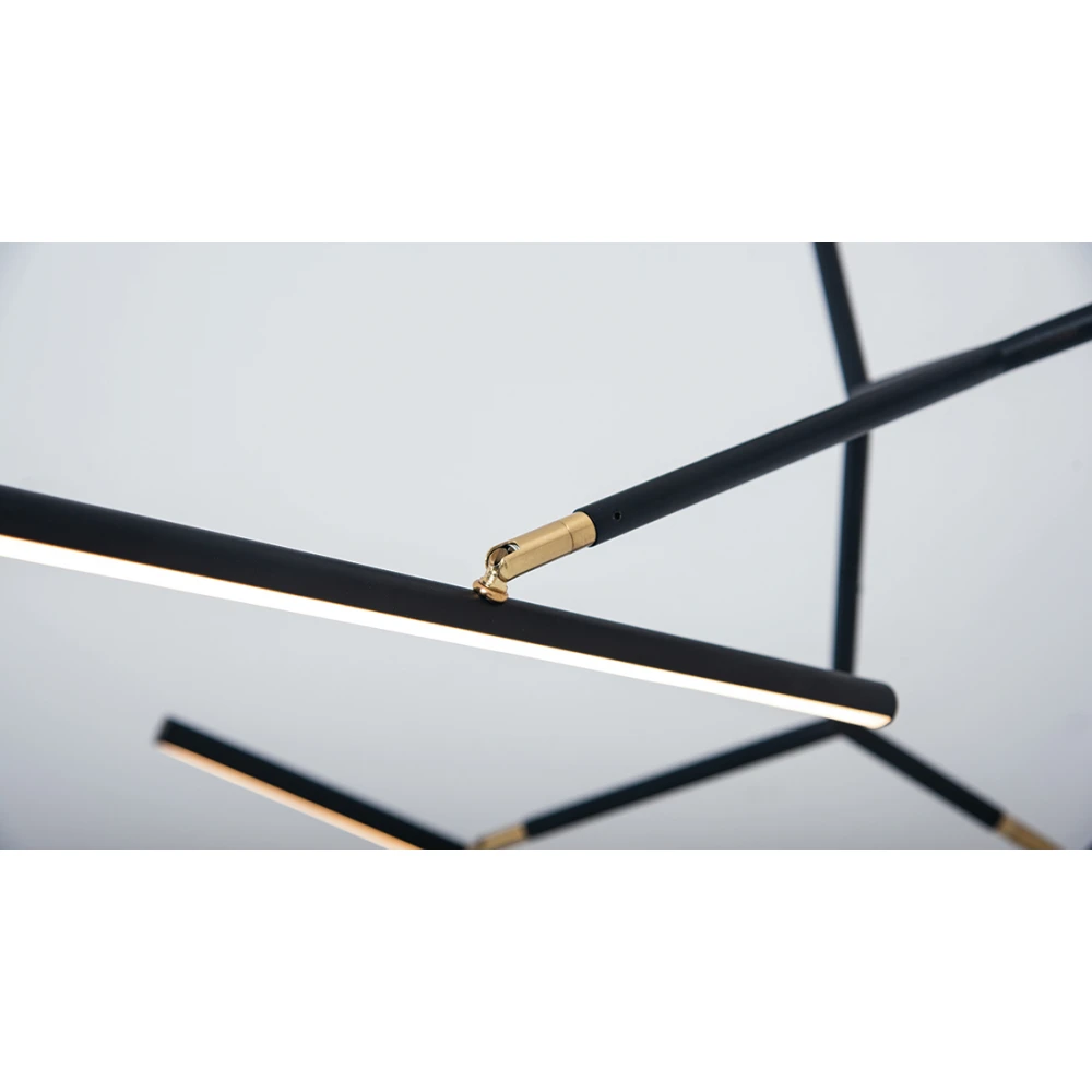 LED Φωτιστικό Οροφής Πολύφωτο Με Φωτεινούς Ράβδους Σε Μαύρο Χρώμα 49W DIMMABLE - ZAMBELIS LIGHTS