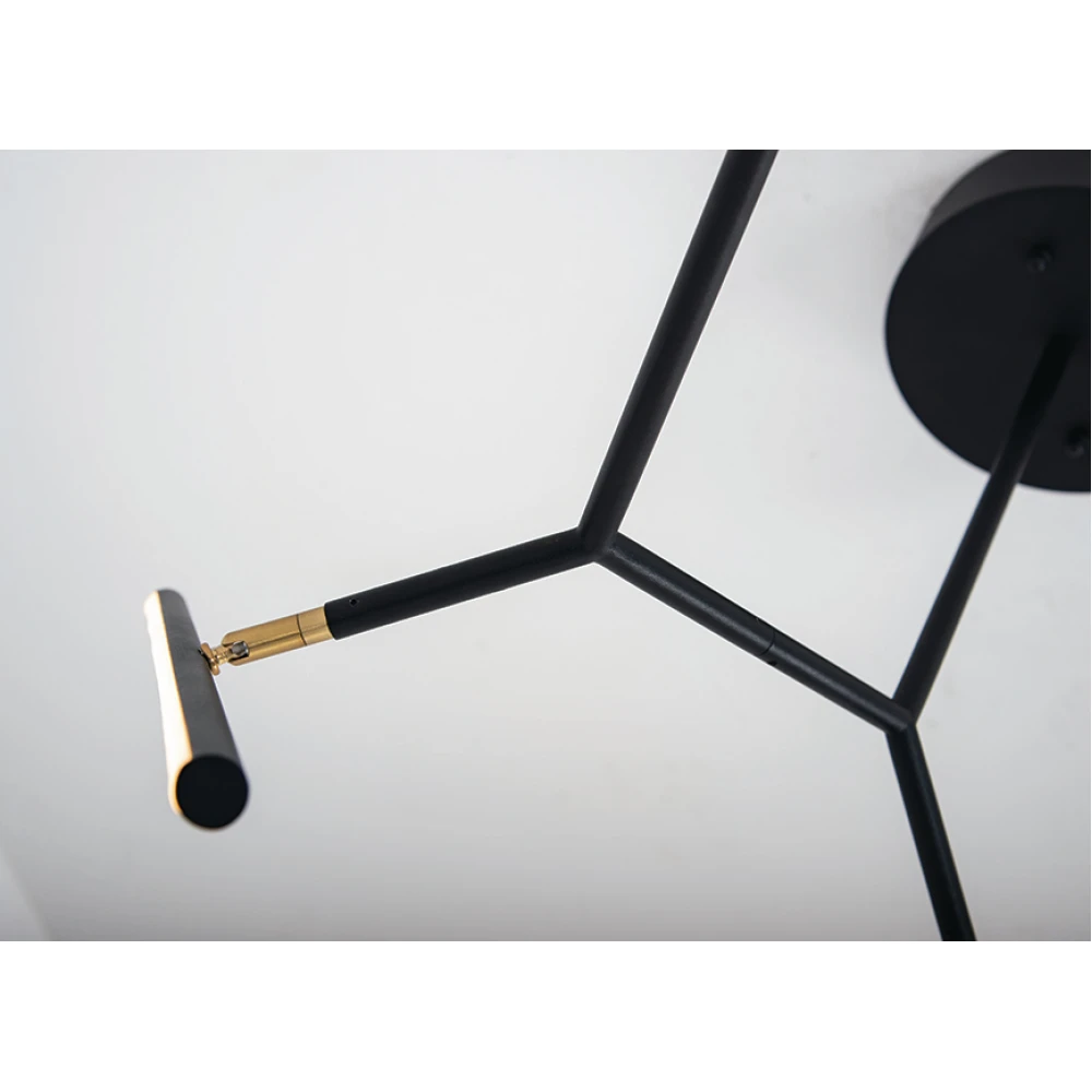 LED Φωτιστικό Οροφής Πολύφωτο Με Φωτεινούς Ράβδους Σε Μαύρο Χρώμα 49W DIMMABLE - ZAMBELIS LIGHTS