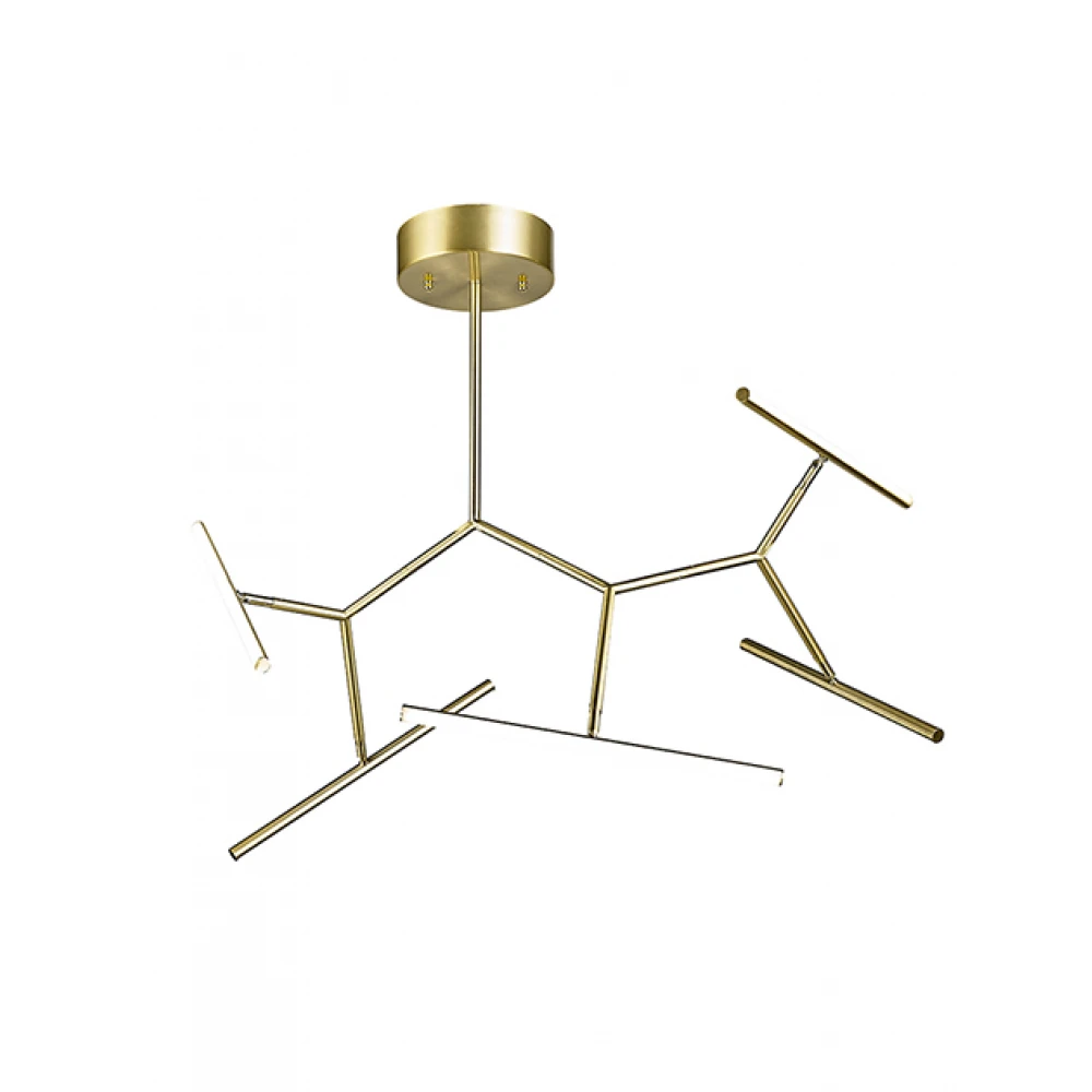 LED Φωτιστικό Οροφής Πολύφωτο Με Φωτεινούς Ράβδους Σε Χρυσό Χρώμα 49W DIMMABLE - ZAMBELIS LIGHTS