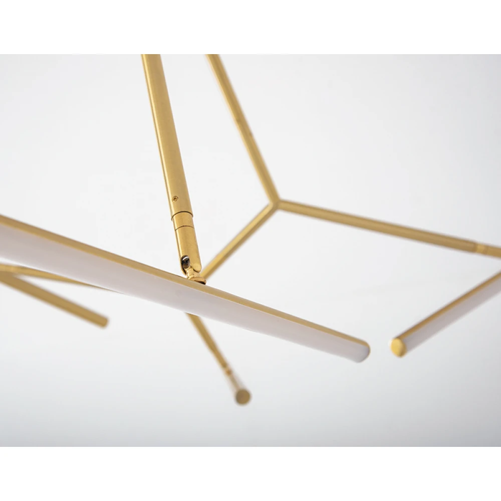 LED Φωτιστικό Οροφής Πολύφωτο Με Φωτεινούς Ράβδους Σε Χρυσό Χρώμα 49W DIMMABLE - ZAMBELIS LIGHTS