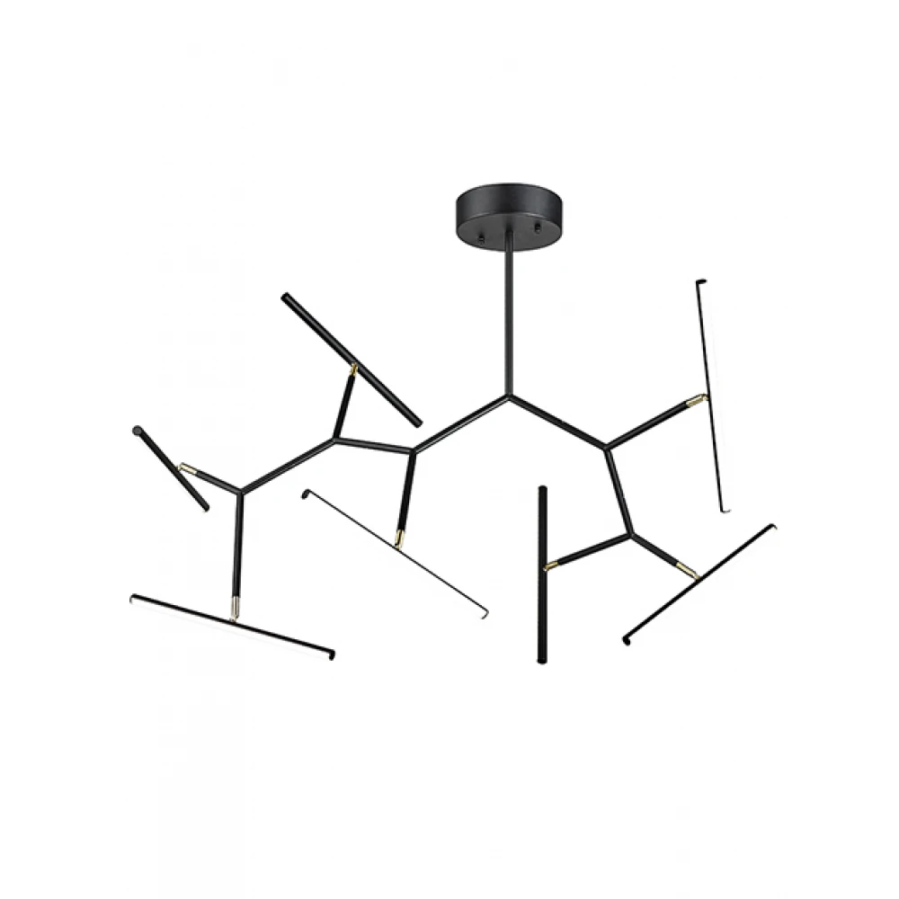LED Φωτιστικό Οροφής Πολύφωτο Με Φωτεινούς Ράβδους Σε Μαύρο Χρώμα 68W DIMMABLE - ZAMBELIS LIGHTS