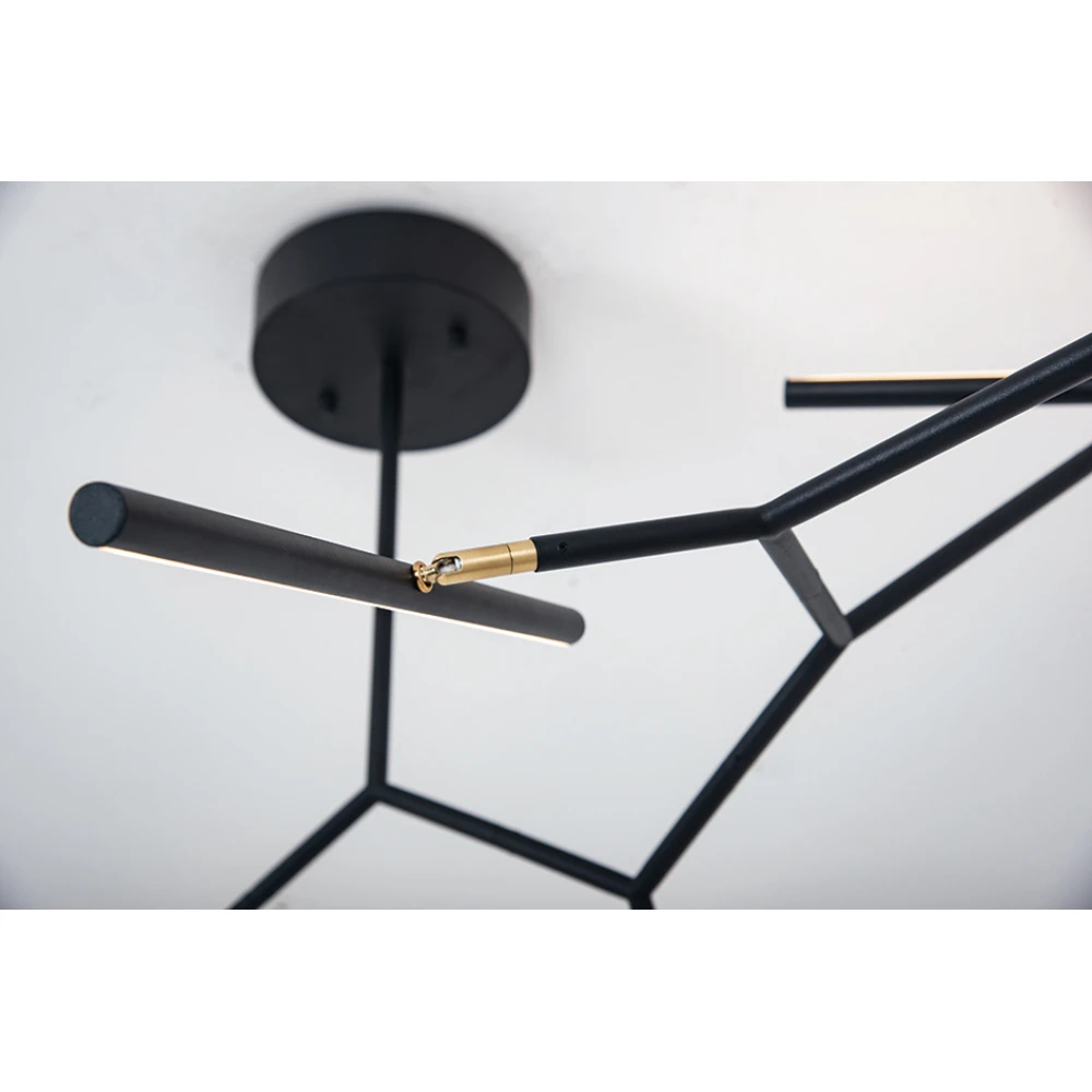 LED Φωτιστικό Οροφής Πολύφωτο Με Φωτεινούς Ράβδους Σε Μαύρο Χρώμα 68W DIMMABLE - ZAMBELIS LIGHTS