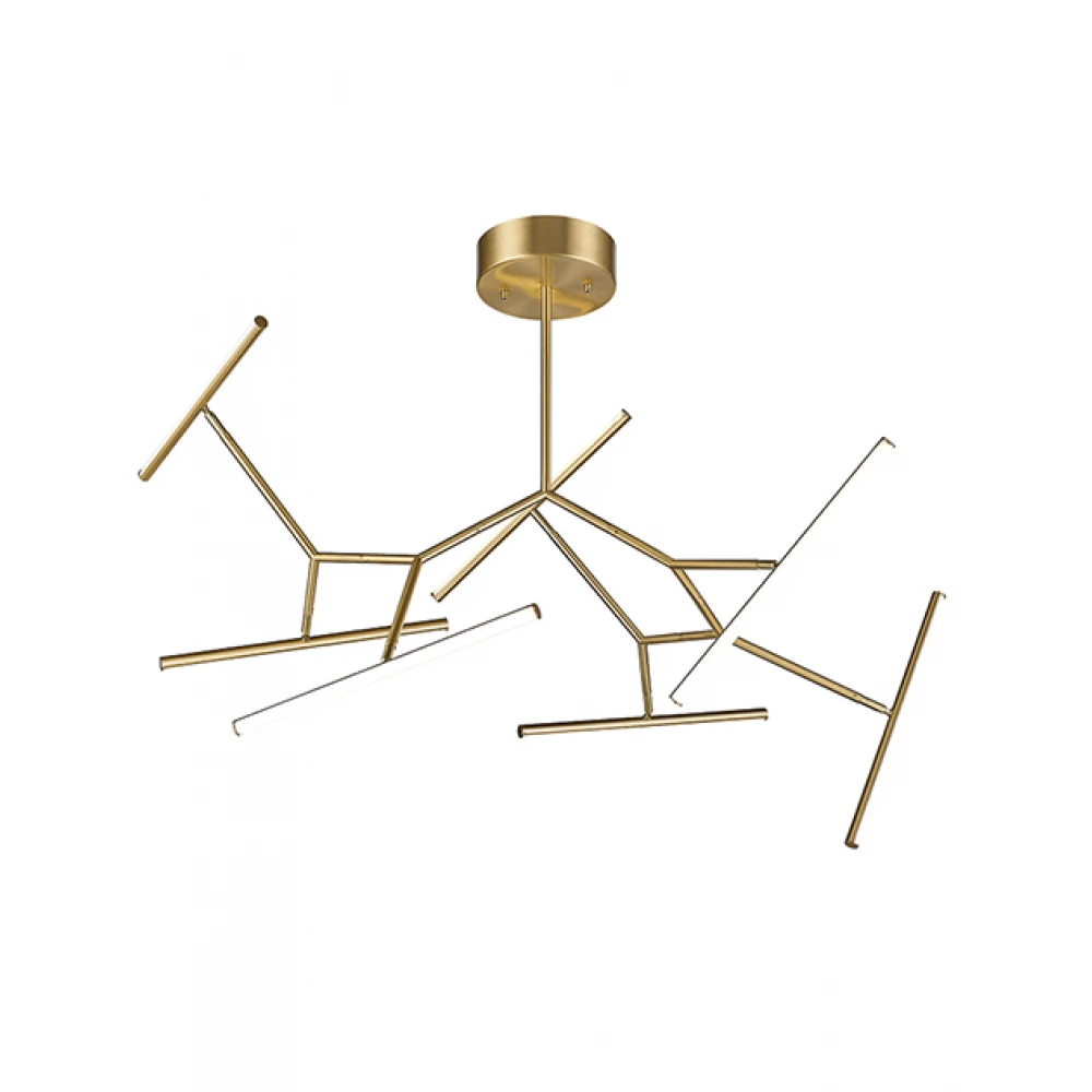 LED Φωτιστικό Οροφής Πολύφωτο Με Φωτεινούς Ράβδους Σε Χρυσό Χρώμα 68W DIMMABLE - ZAMBELIS LIGHTS