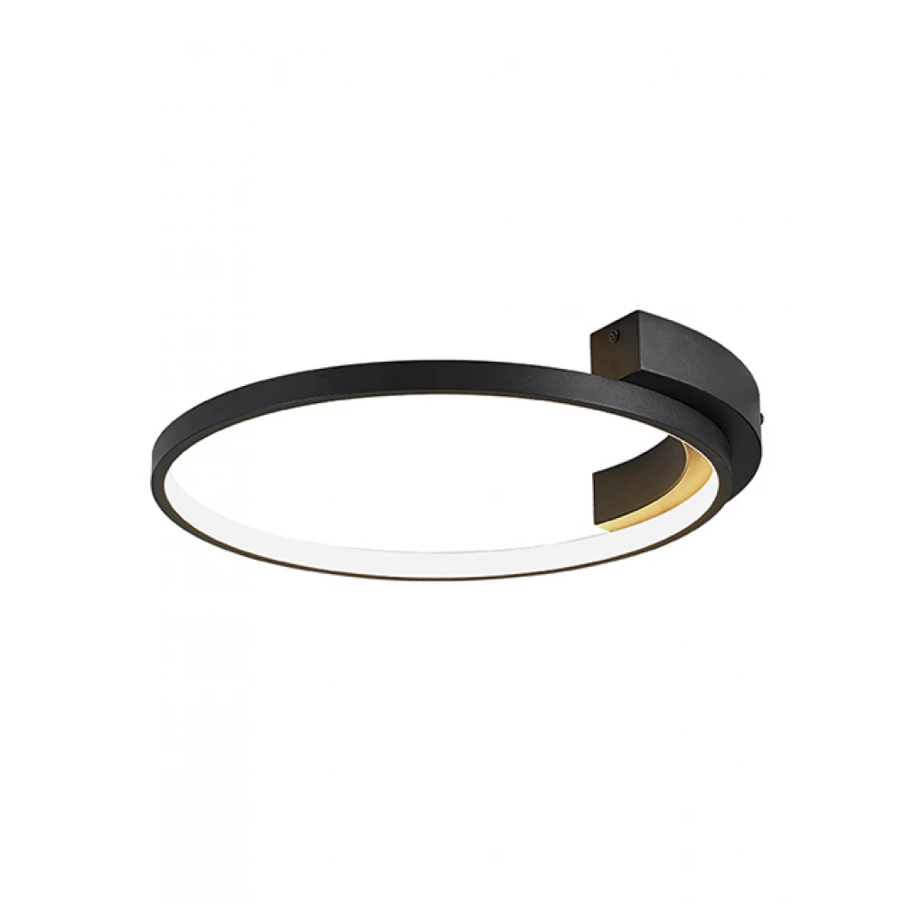 LED Πλαφονιέρα Στρογγυλή από Μέταλλο Σε Μαύρο Χρώμα 25W - Zambelis Lights