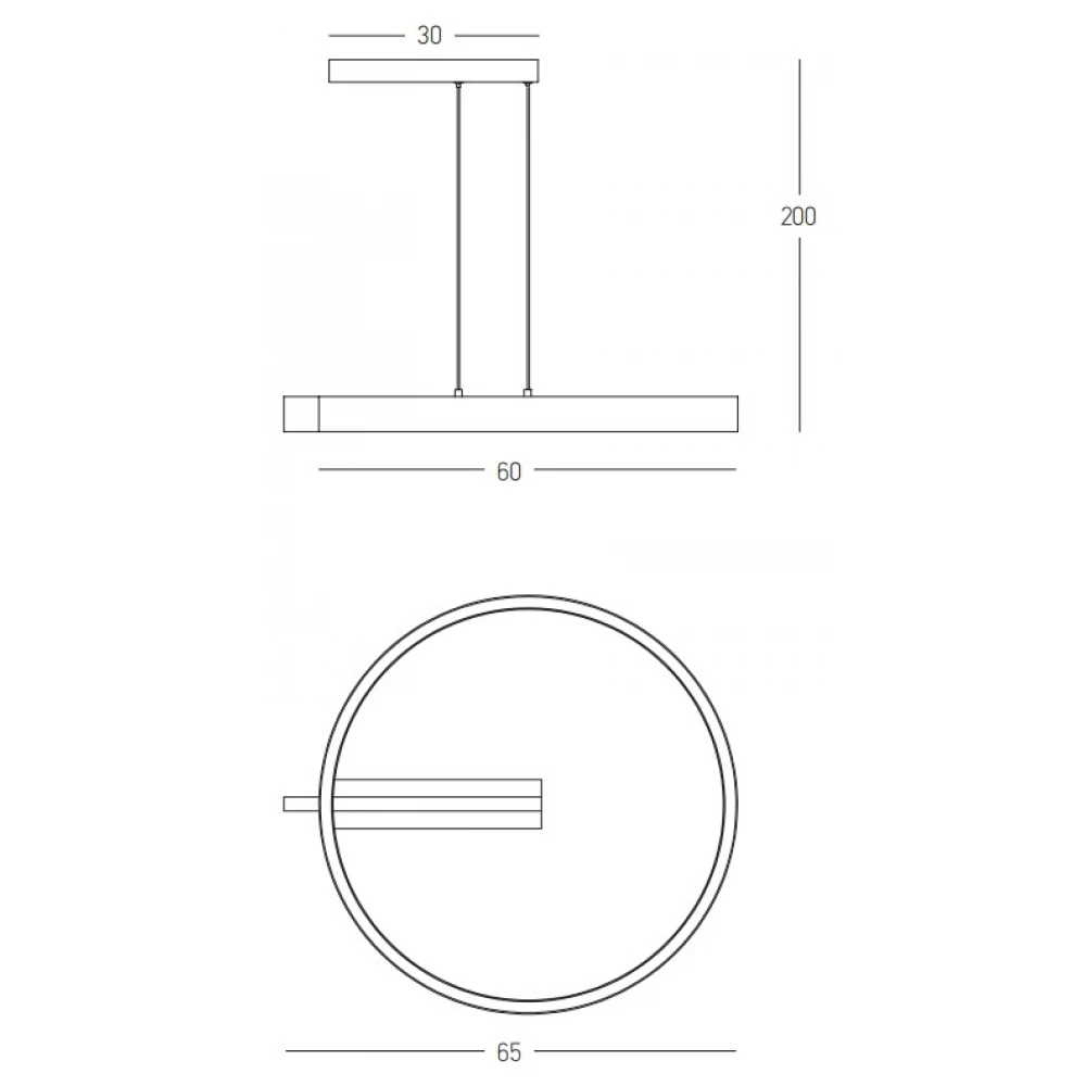 LED Κρεμαστό Φωτιστικό Κυκλικό Αλουμίνιο σε Χρυσό Και Μαύρο Χρώμα 41W - Zambelis Lights