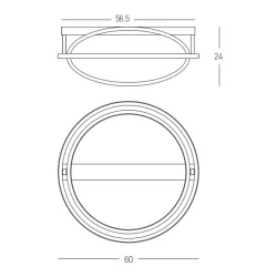 LED Πλαφονιέρα από Μέταλλο Σε Μαύρο Χρώμα 56W - Zambelis Lights